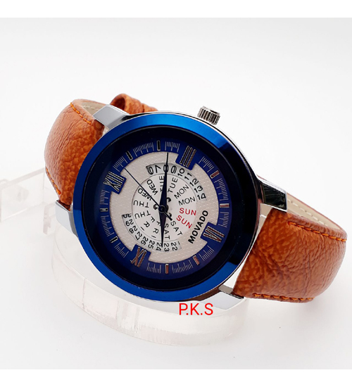 Movement Type: Quartz\r\nSteel Case With Leather Band\r\nDisplay: Analogue\r\nWater Resistance: 30 meters\r\nCase Diameter: 42 mm, Window Display Glass: Sapphire Crystal,