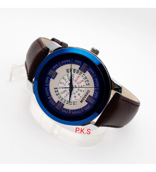 Movement Type: Quartz\r\nSteel Case With Leather Band\r\nDisplay: Analogue\r\nWater Resistance: 30 meters\r\nCase Diameter: 42 mm, Window Display Glass: Sapphire Crystal,